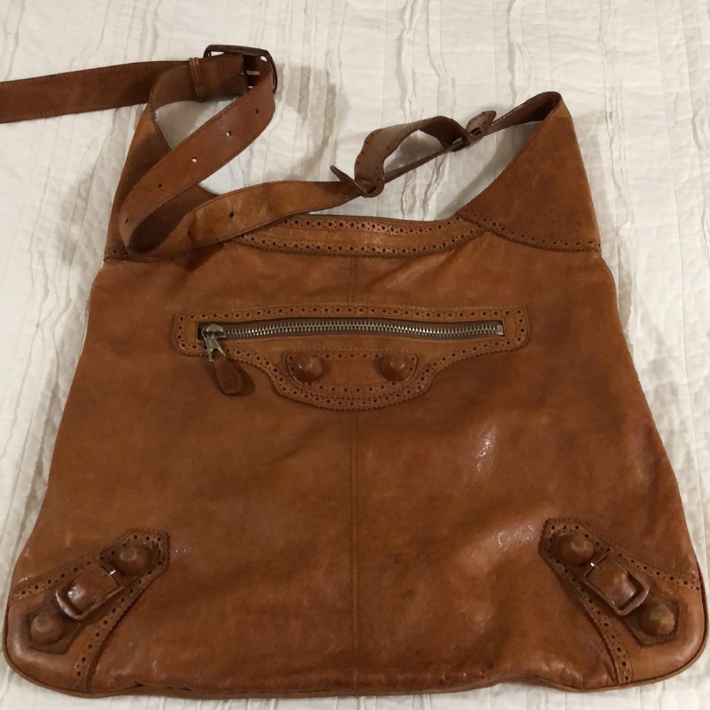 Balencia Paris Whiskey Leather Bag.